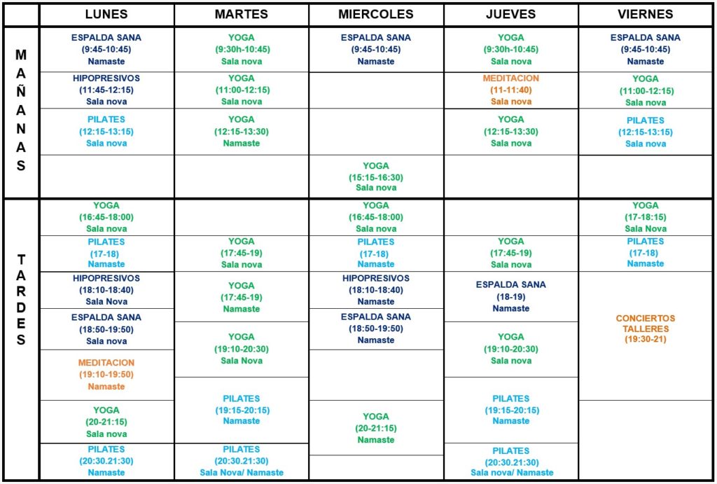 Horarios Y Tarifas Namaste